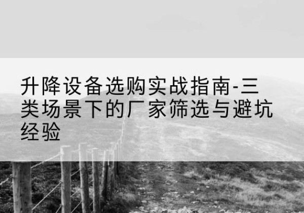 双桥移动式升降机厂家推荐-升降设备选购实战指南-三类场景下的厂家筛选与避坑经验